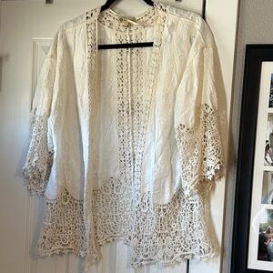 Democracy White crocheted Cardigan